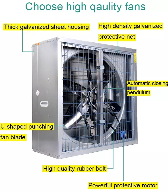 Industrial Ventilation Exhaust Fan with Cooling Pad for Greenhouse Poultry Shed